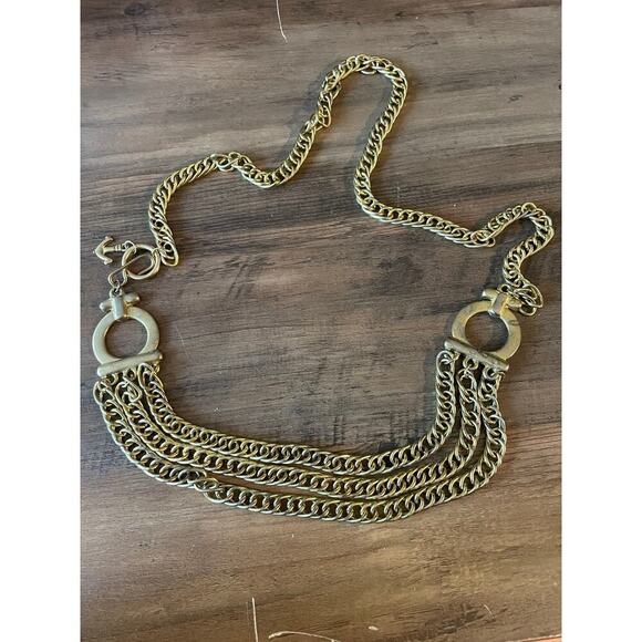 S/M Vintage Metal Multi-Chain Gold Anchor Belt - Picture 1 of 7
